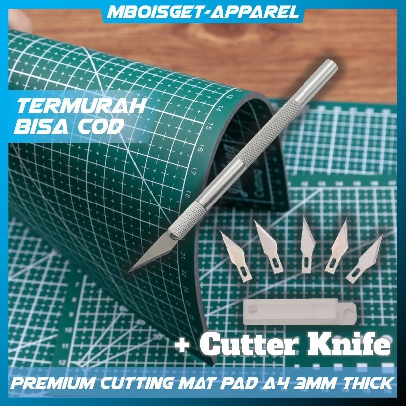 

MBOISGET - Taffware Work Cutting Mat Pad A3 45 x 30cm DENGAN PISAU CUTTING knife cutter