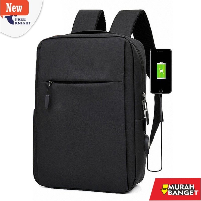 Tas lap top pria terviral- Freeknight Tas Ransel Pria Tas Ransel Laptop USB Charge Tas Sekolah Tas S