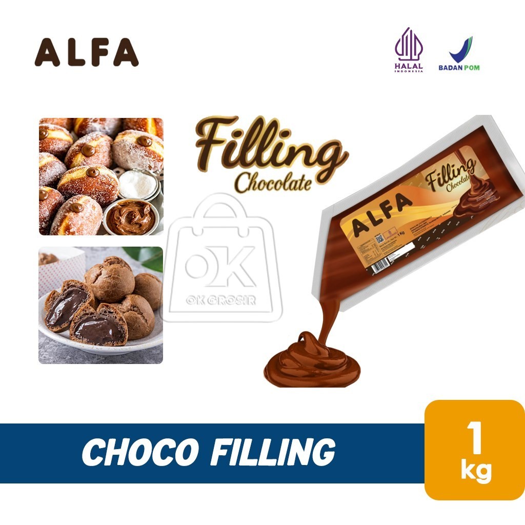 

Cokelat Filling Coklat ALFA Chocolate Isian Roti (Pouch 1kg)