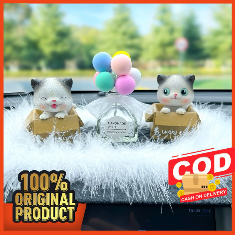 HOSELA Pajangan Mobil Kucing Lucu Unik Pajangan Dashboard Mobil Aksesoris Interior Mobil Hiasan Dash