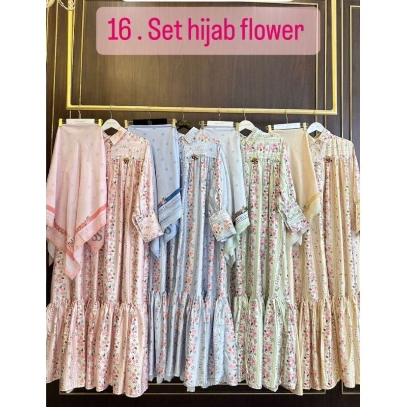 SET GAMIS SHELLASAUKIA FLOWER