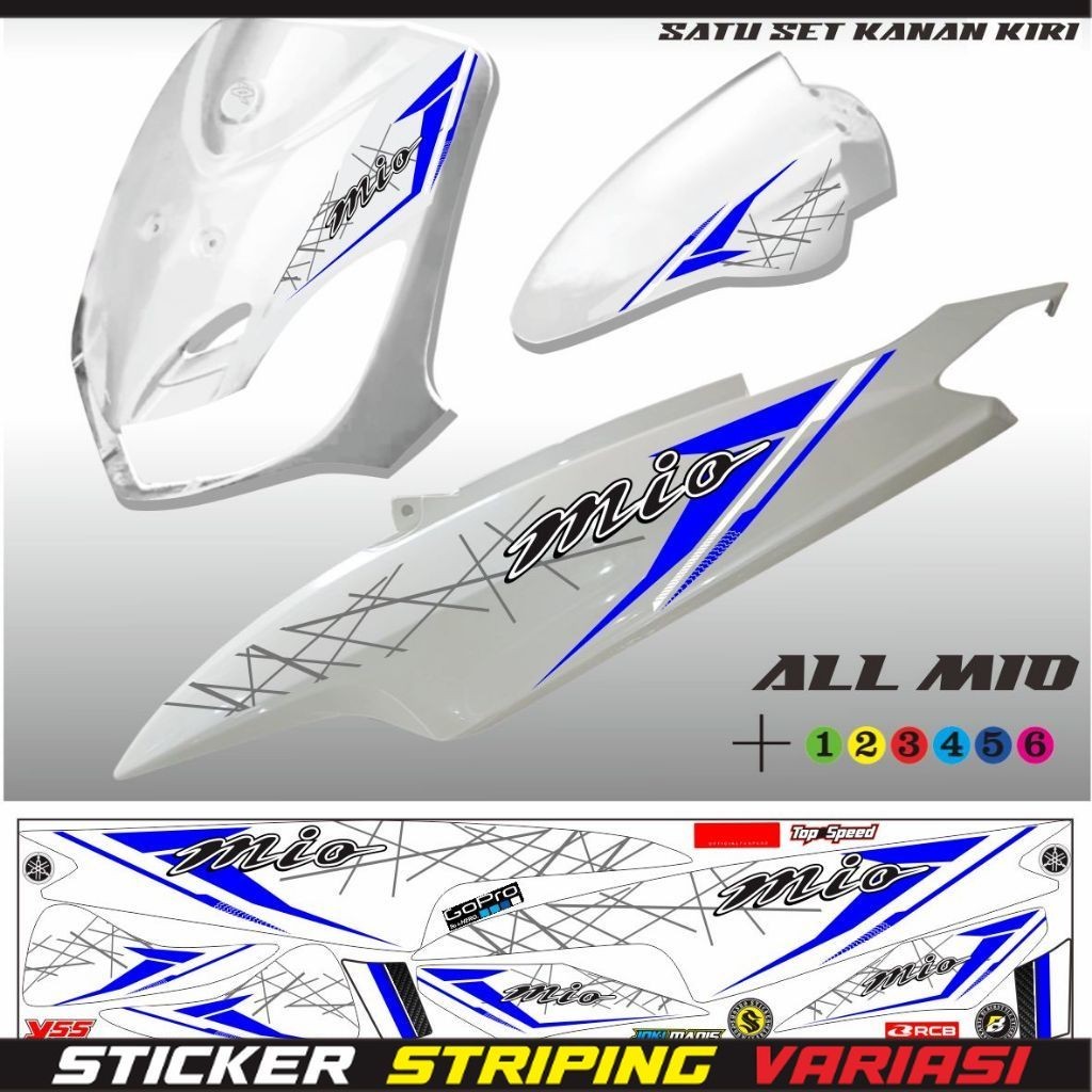 SETIKER STIKER VARIASI STRIPING MOTOR YAMAHA MIO KARBU SETIKER