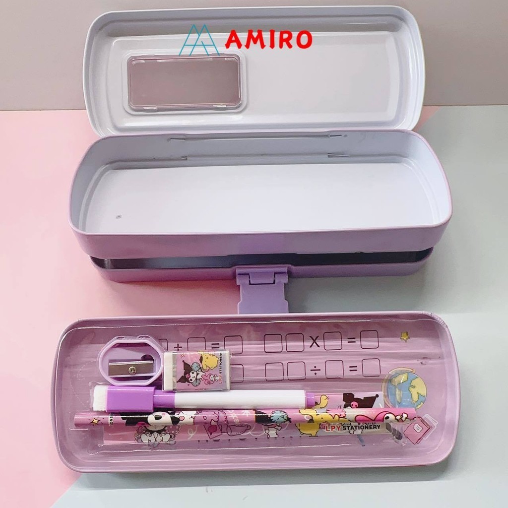 

ATH Pensil Case Kaleng Rantang 3 Susun / Kotak Pensil Sleting Ada ISI / Tempat Pensil Kaleng White