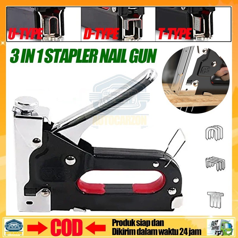 

✦Ready ya,COD✦ 3 In 1 Stapler Pistol Kuku Pistol Stapler Konstruksi Staple Gun Multifungsi Pistol Stapler Dekorasi Rumah Alat Pertukangan Staples Tembak 3 in 1 U/T/D