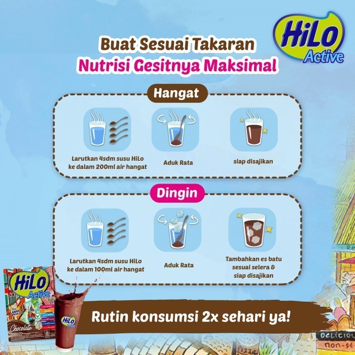 

HiLo Active Chocolate 500gr - Susu Tinggi Kalsium