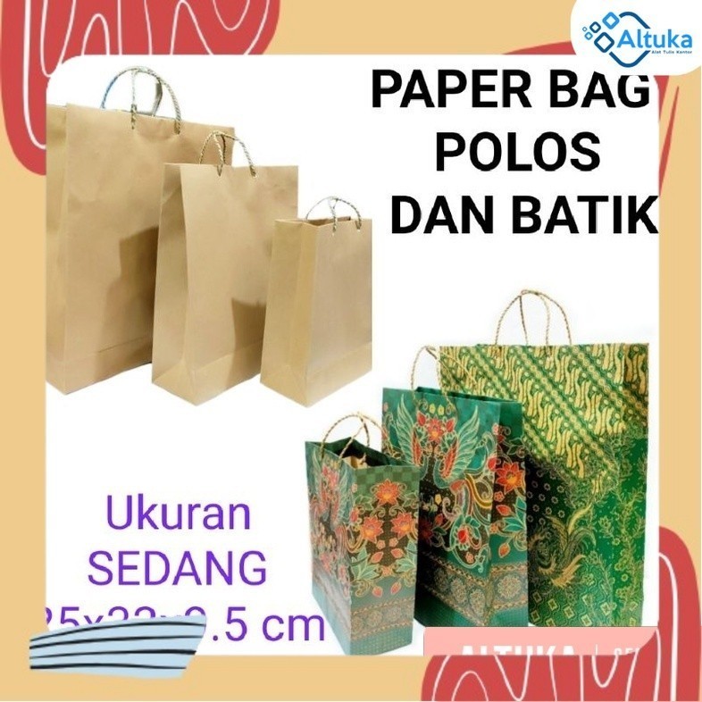 

Paper Bag Goody Bag Batik dan Polos SEDANG