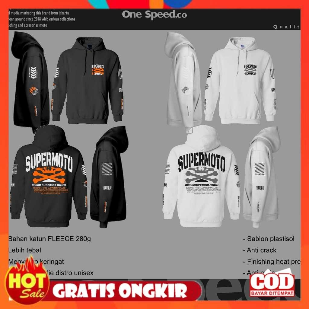 [PREMIUM ORIGINAL] ONE SPEED  Hoodie Sweater SUPERMOTO Trail KTM KLX WR CRF KSR Terbaru Hoodie Pria 