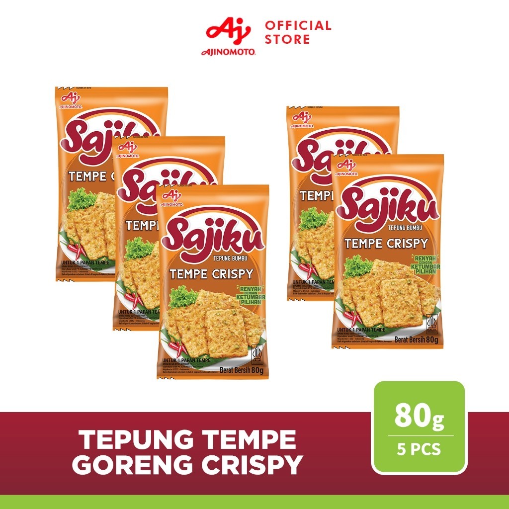 

SAJIKU® Tepung Bumbu Tempe Crispy Sachet 80g (5 pcs)