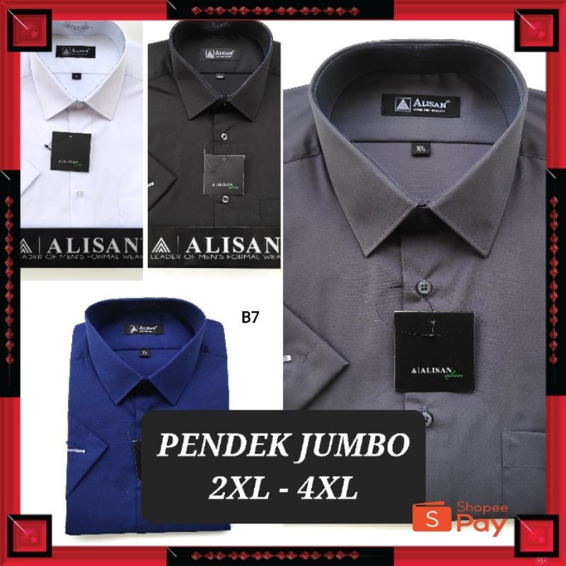 [PREMIUM ORIGINAL] KEMEJA ALISAN LENGAN PENDEK JUMBO BIG SIZE