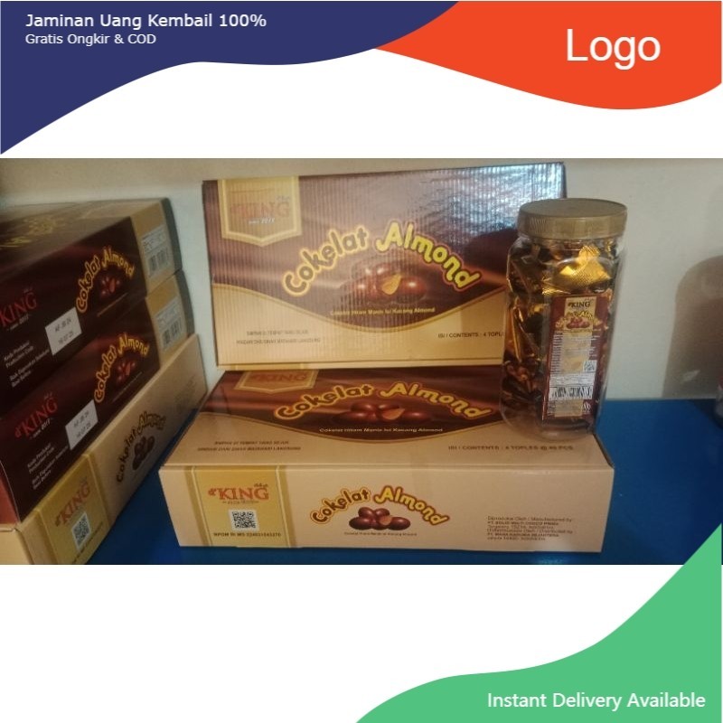 

coklat almond king 1 dus ( isi 4 toples)