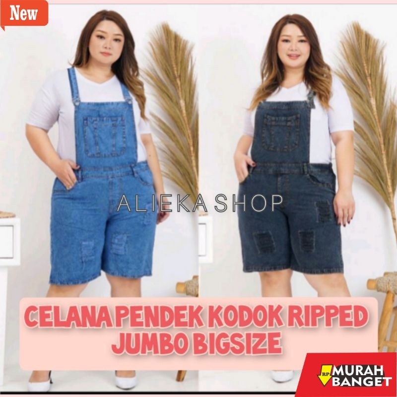 Jumsuit Wanita Kekinian CELANA PENDEK OVERALL DENIM. BAJU KODOK WANITA .OVERALL JUMBO