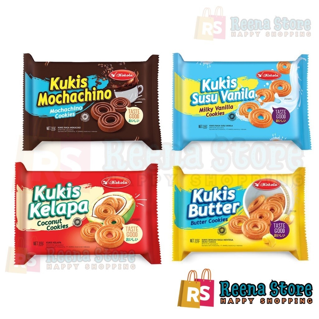 

Kokola Kukis Butter Rasa Mochachino, vanila, coconut 218 gr - Reena Store