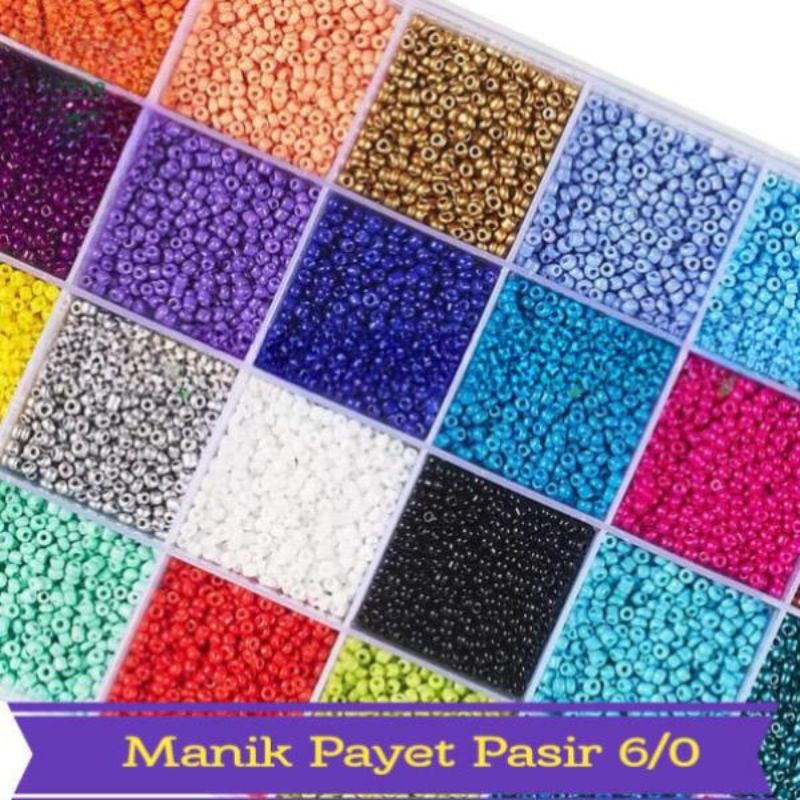 manik manik Mote Manik Payet Pasir 6/0 4mm Bahan Kerajinan Menjahit Dan Meronce ~ diybluesky.id - di