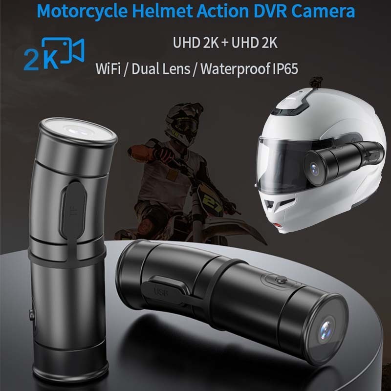 2k Motorcycle Camera Remote Control Vlog Video Recorder Dashcam 1440P Motor Bicycle Helmet Camera Wi