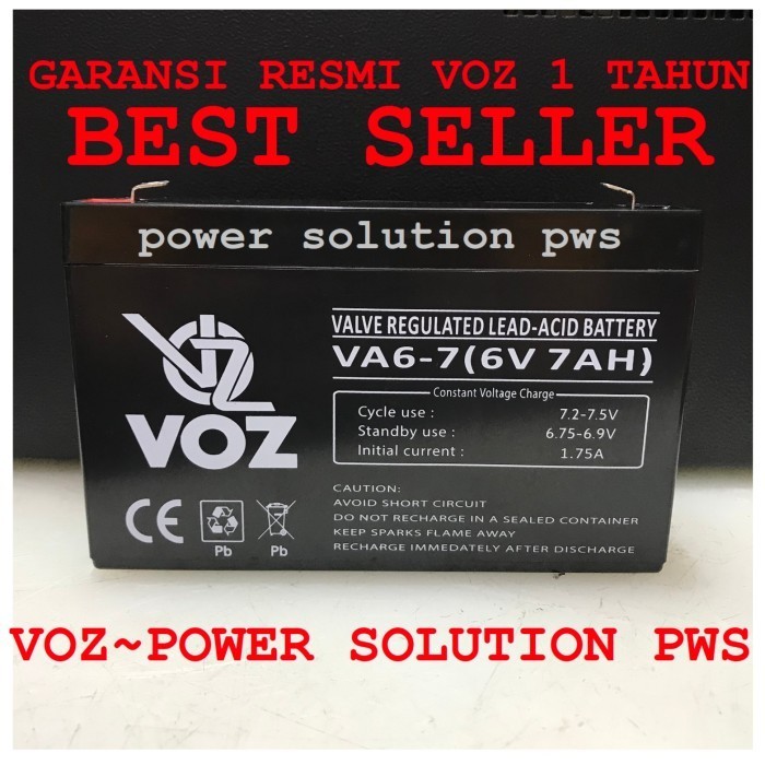FZ99 Baterai 6V 7Ah, Baterau 6V7Ah, Aki kering 6V7ah,Battery Vrla Voz 6V7ah - VOZ 6V 7AH