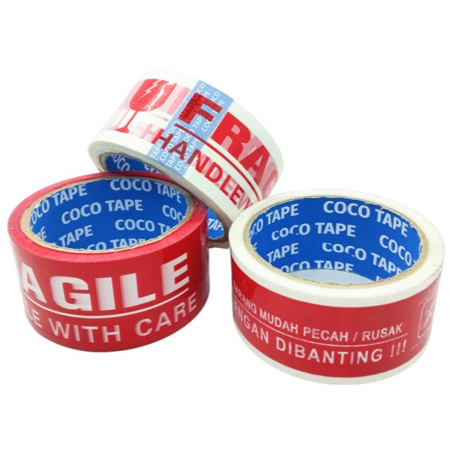 

Ready Lakban Fragile Merah 45mm x 50 yard isolasi lakban paket
