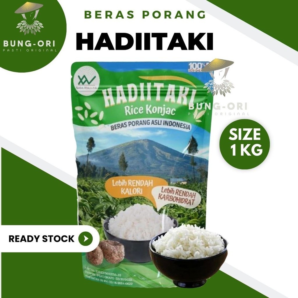 

HADIITAKI Beras Porang 1 KG Shirataki Konjac Rice diet rendah kalori