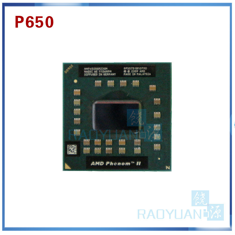 Laptop cpu processor AMD  Phenom P650 HMP650SGR23GM P650 CPU Dual core 2.60 GHz 2MB L2 Cache Socket 