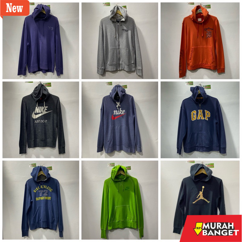 hoodie pria recomended shopee HOODIE FULL BRAND THRIFTING GRADE A
