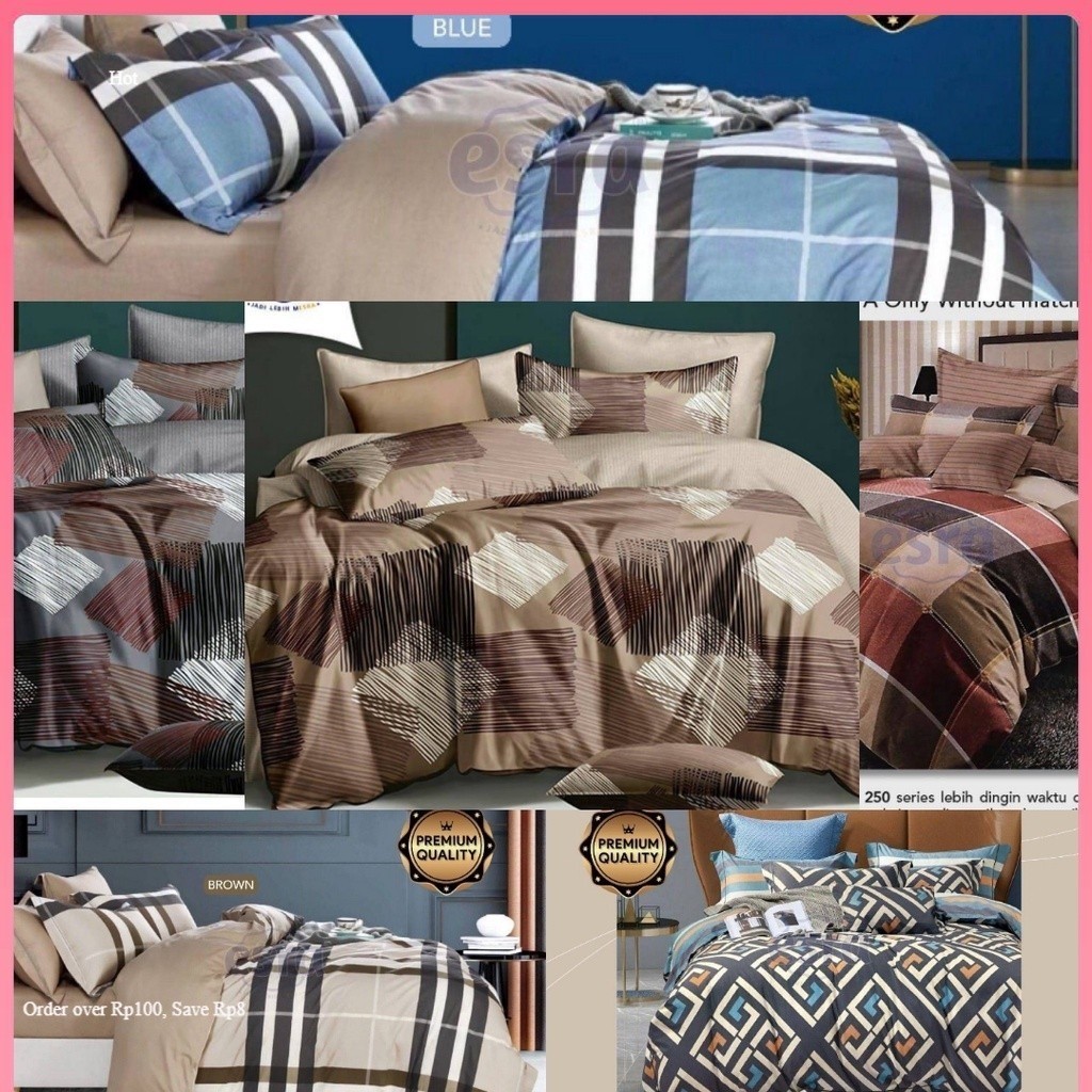 Raja Sprei Bedcover Set Sprei Homemade Bahan Katun CVC Premium Bedcover Aesthetic Bedcover Costum Uk