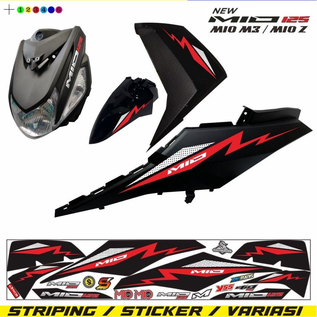 VARIASI STRIPING MOTOR MIO M3 / STIKER MIO Z 125 VARIASI LIS STIKER STRIPING MIO M3 125 STIKER VARIA