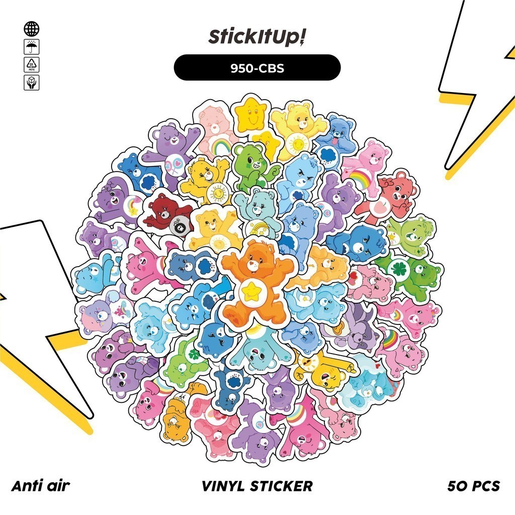 

COD✨ 100 Pcs Stiker Care Bear/Beruang Lucu Anti Air Untuk Dekorasi Notebook Sepeda Skateboard Handphone DIY