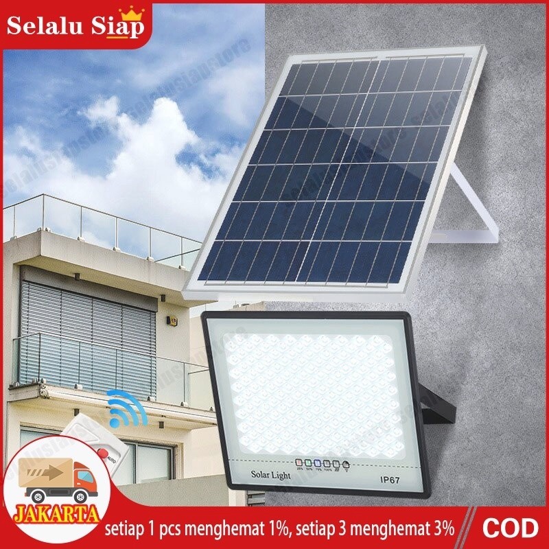 【COD】Lampu Sorot Solar Cell /100 Watt Lampu Led Tenaga Matahari / Lampu Panel Surya / Lampu Tembak S