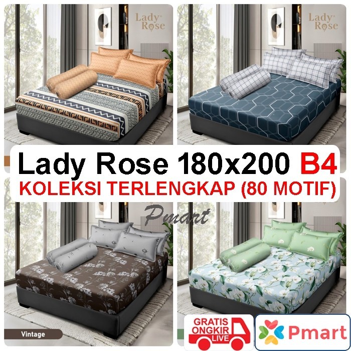 SPREI LADY ROSE 180x200 BANTAL 4 / SPREI LADY ROSE 180x200 BANTAL 4 / SPREI BANTAL 4 LADY ROSE/ PROM