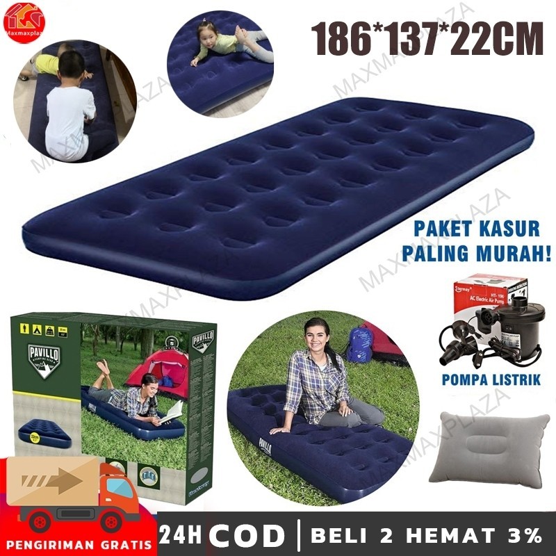 Kasur angin intex/kasur angin camping/kasur angin otomatis viral/kasur tiup/kasur pompa/kasur lipat/