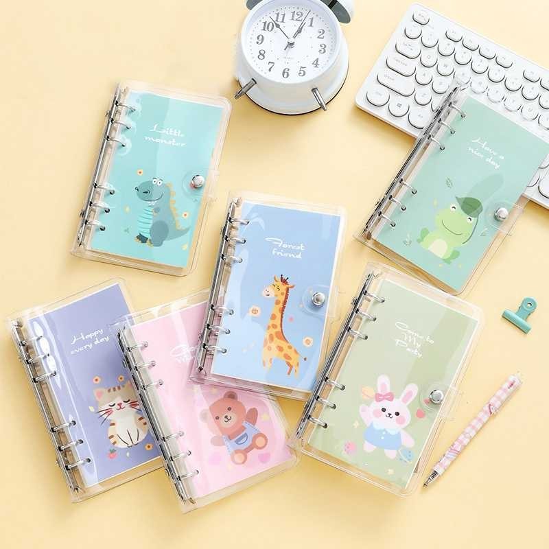 

ARSAKHABOUTIQUE JESJELIU Buku Binder Catatan Notebook Horizontal Grid Ring Snap A6 - JJ50