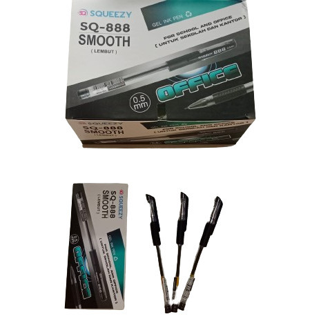 

Squeezy Smooth Office SQ-888 Pulpen Gel / Balpen 1 Pack/12 Pcs
