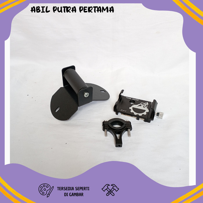 Paket Holder Gps Hp Nmax New Phone Holder Alumunium Stang Motor Braket Bracket Breket Holder Handpho