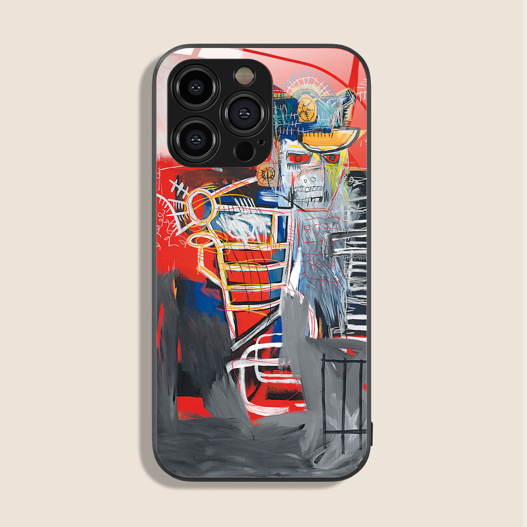CH077 - Case untuk iPhone 15 14 Plus 13 Mini 12 11 Pro Max 7 8 X Xs Se Basquiat Abstrak