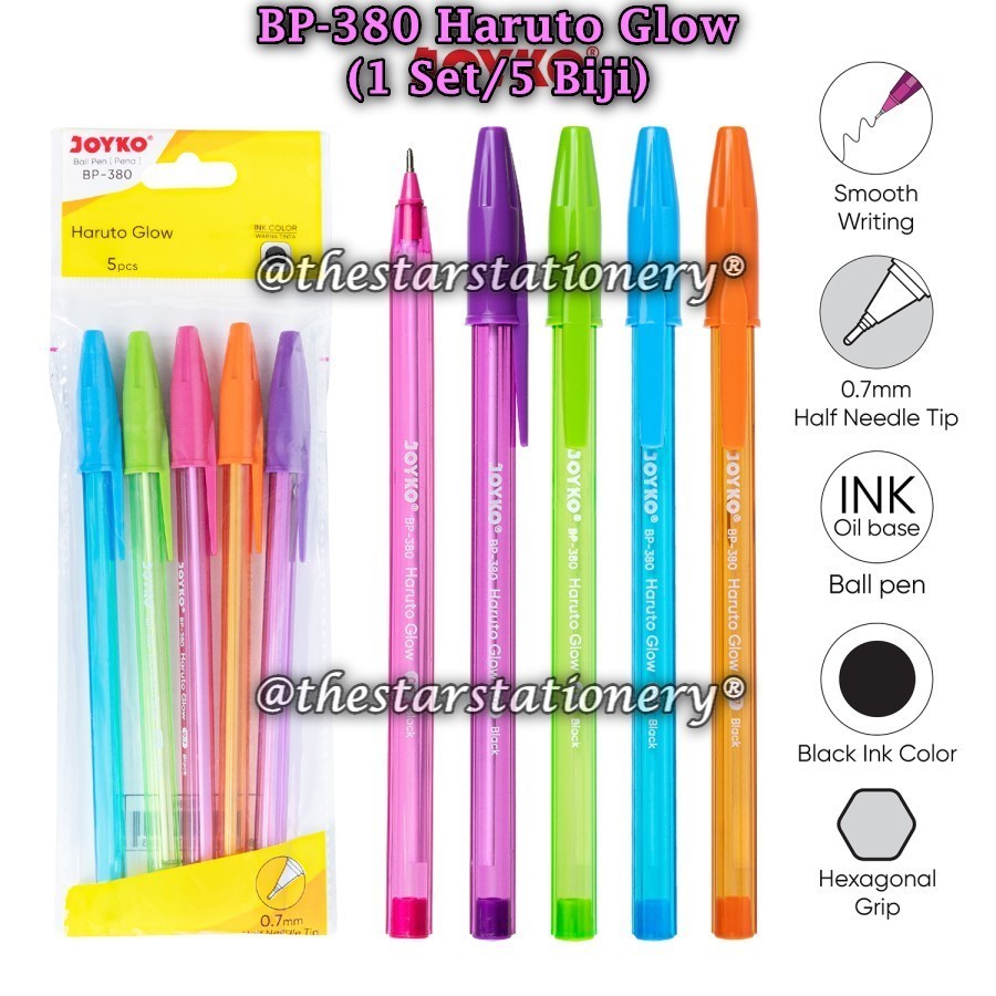 

(1 Set Isi 5 Biji) GROSIR Bolpen Joyko BP-380 0.7 mm Ball Pen / Pulpen Pena Joyko BP 380 (1 Set/5)