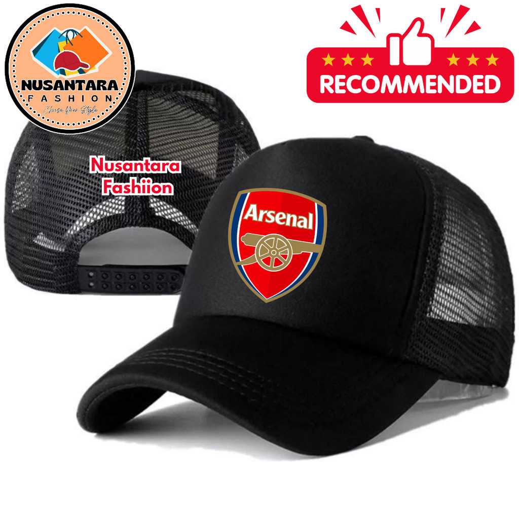 Nusantara Fashiion Topi Trucker ARSENAL - Topi Distro ARSENAL Logo - Topi ARSENAL Premium - Topi Pri
