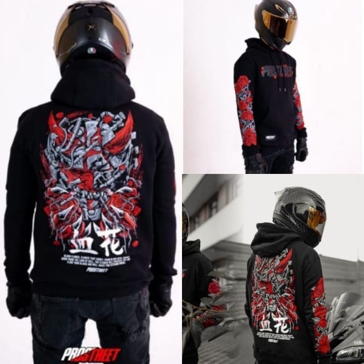 Hoodie Sunmori Distro Pria Wanita Prostreet BLOOD FLOWER - Jaket Prostreet Hoodie Prostreet Murah