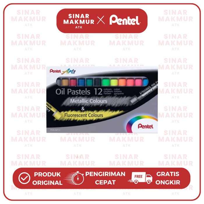 

Crayon/Oil Pastel Metallic and Fluorescent/Neon Color 12 Warna Pentel (Set)