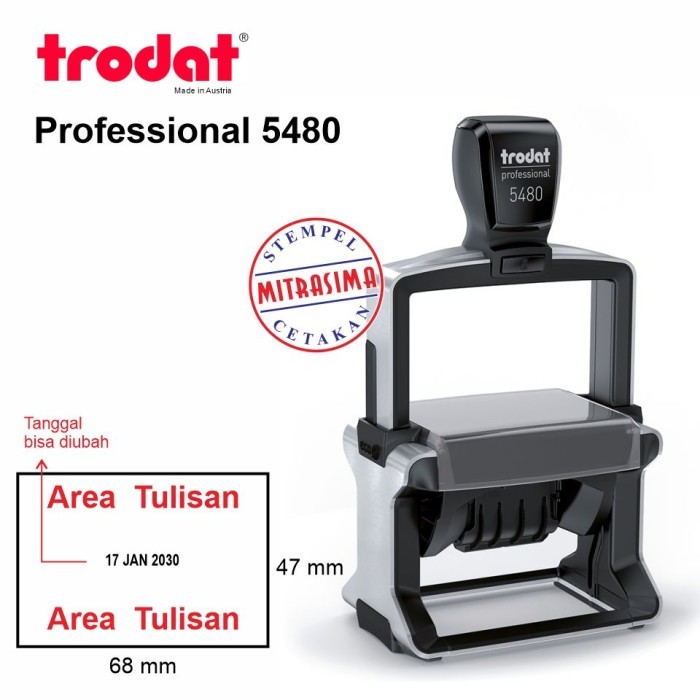 

Stempel Trodat 5480 - Trodat Professional Model Persegi dengan Tanggal - Bodinya saja, 2 color pad 2502