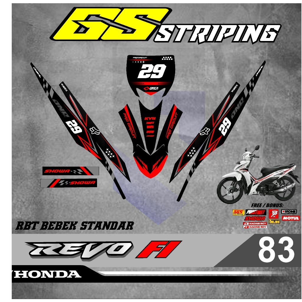 Sticker Striping Motor Rbt Supra X 125 R Rbt Vega Bebek Modif Supermoto Rbt New Terbaru