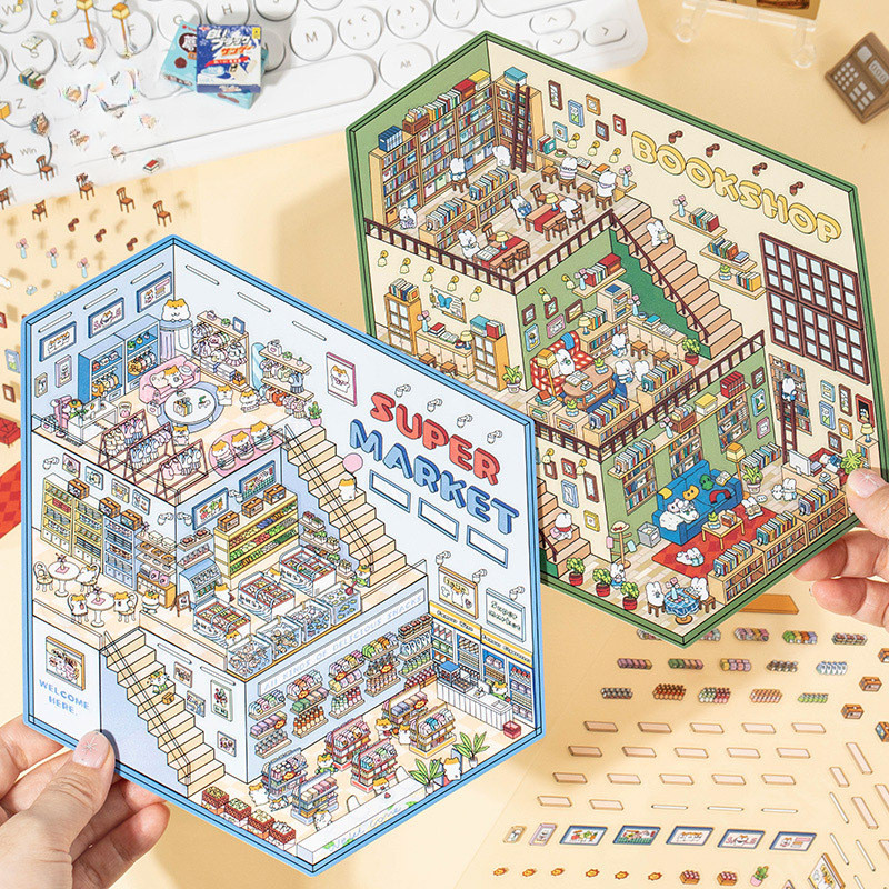 

[HARU] 3 Stories Big Size Series 3D Deco Sticker Sticker Sheet Stiker 3D Dekorasi Ruangan Sticker Premium Satisfying Decoration Mainan Anak Korean Stiker Pet Premium