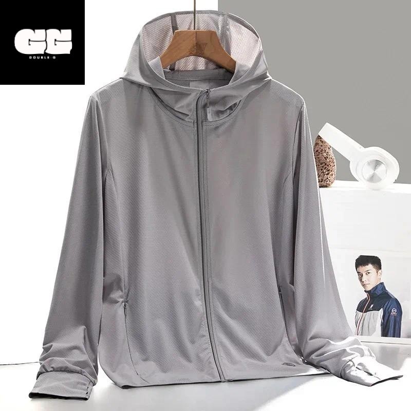 Double-G Linnea Jaket Anti UV Pakaian Olahraga Pria/Cowok Bahan Nyaman Distro