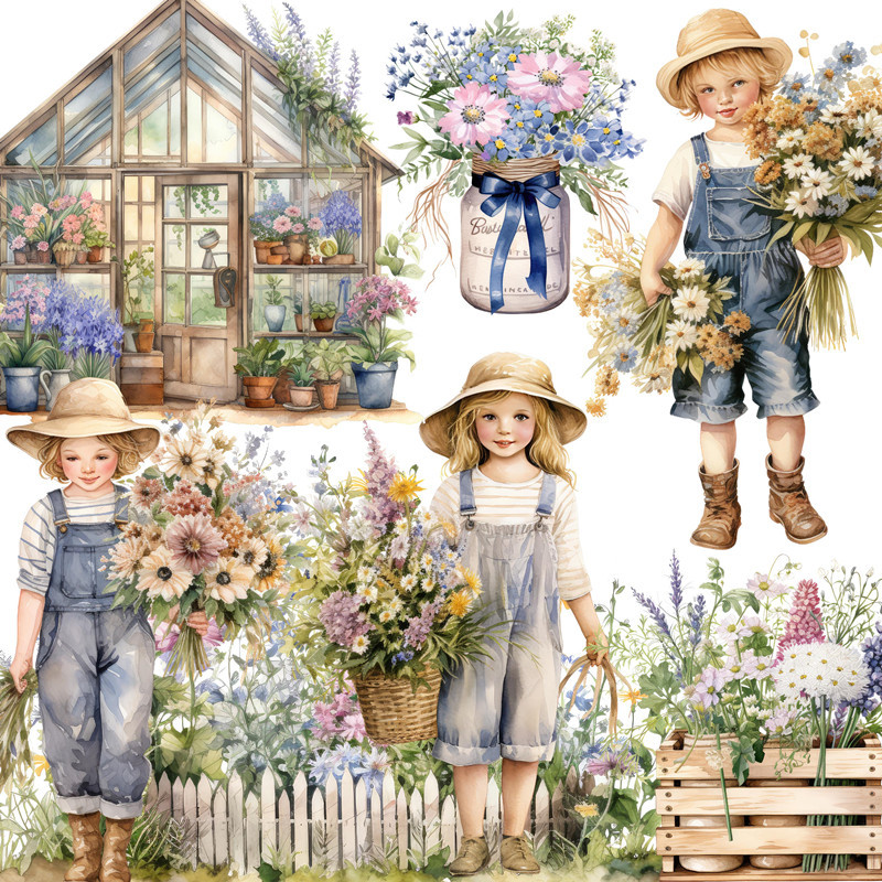 

12Pcs/Pack Wild Flowers in Spring Sticker DIY Craft Scrapbooking Album Junk Journal Decorative Stickers