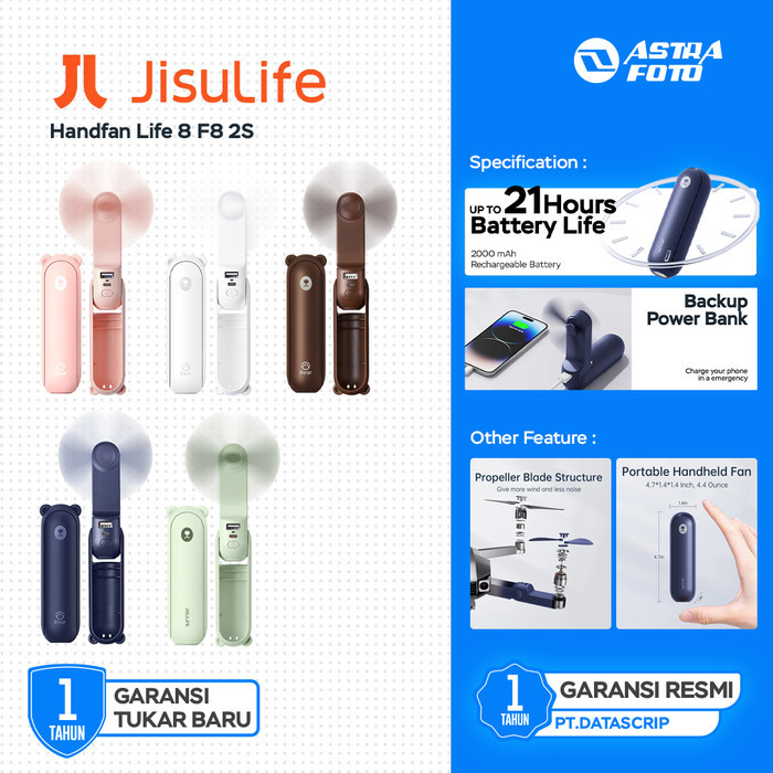 Kipas Angin Mini Jisulife Handfan Life 8 F8 2s | Mini Fan | Kipas Angin Portable | Kipas Angin Kecil