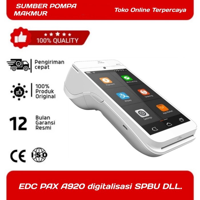 EDC PAX A920 ANDROID SPBU/BSI AGENT/FASTPAY/RAWBT/SEABANK