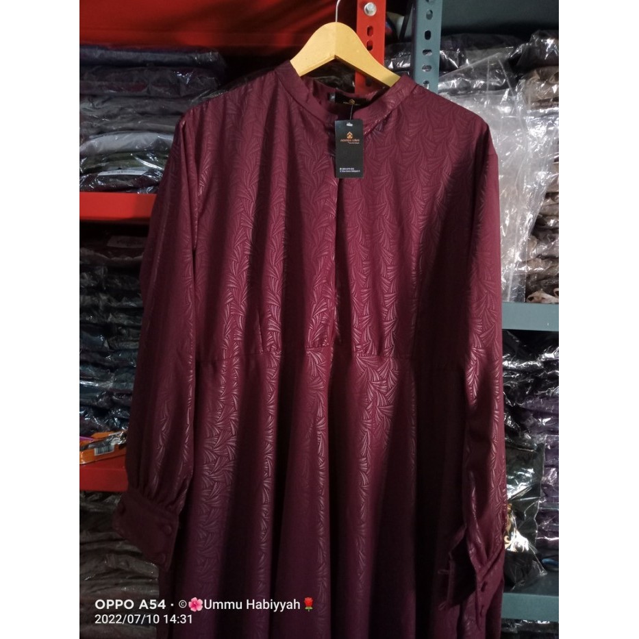gamis embos motif kipas warna marun/gamis murah marun /gamis marun mur - S