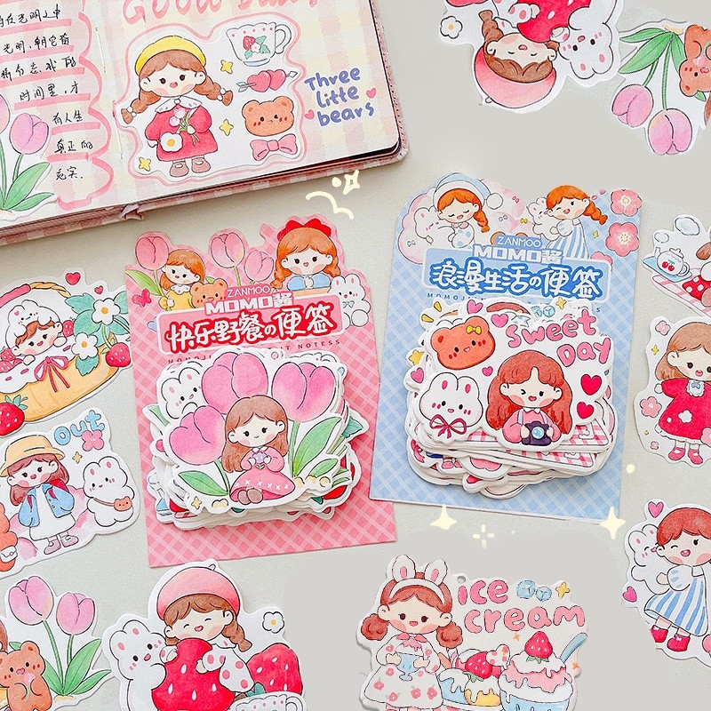 

100pcs Label Kertas Seri Kartun Perempuan Untuk Dekorasi Diary DIY