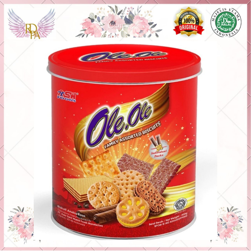 

Ole-Ole Assorted Biscuits Kaleng Bulat 250 gr. ASW Ole-ole Assorted Biscuit biskuit kaleng aneka rasa 250gr