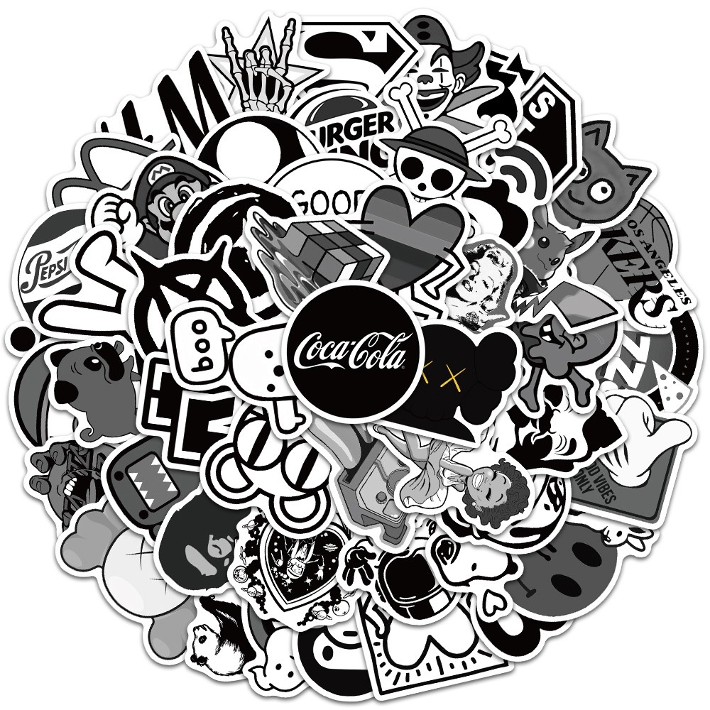 

Stiker Vinyl Tahan Air Hitam Putih Desain Lucu & Trendi - Untuk Laptop, HP, Helm, Buku Harian & Tablet