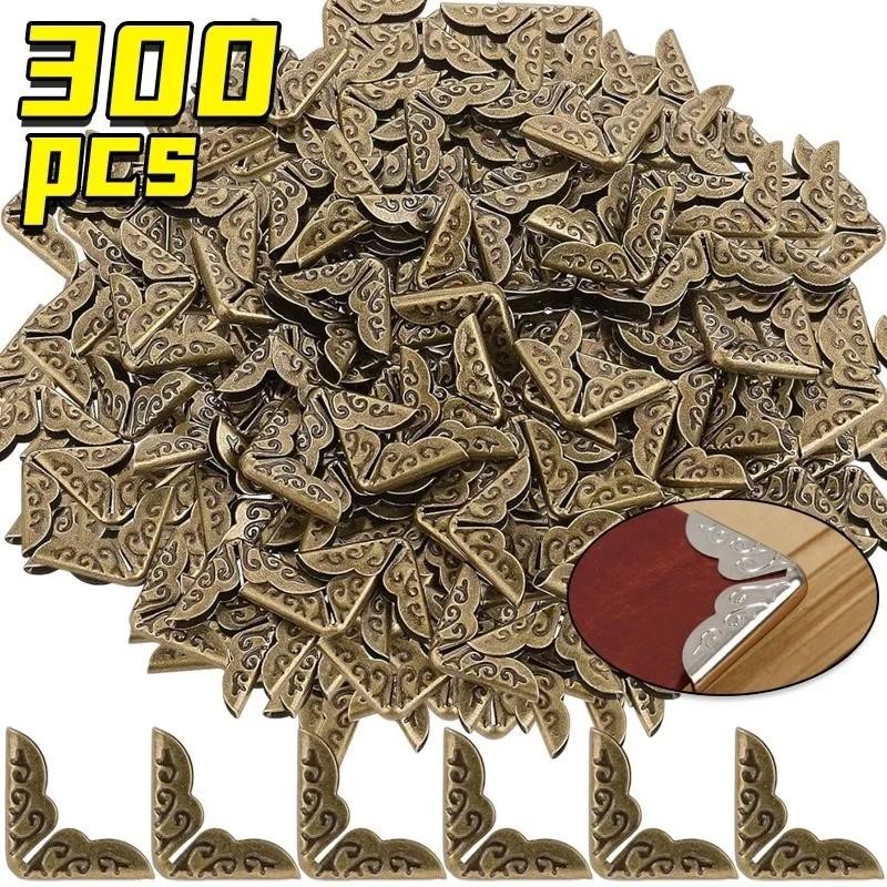 

300/50PCS Metal Book Corner Protector Vintage Scrapbook Photo Album Corner Protectors for DIY Notebook Menus Folder Decor Crafts