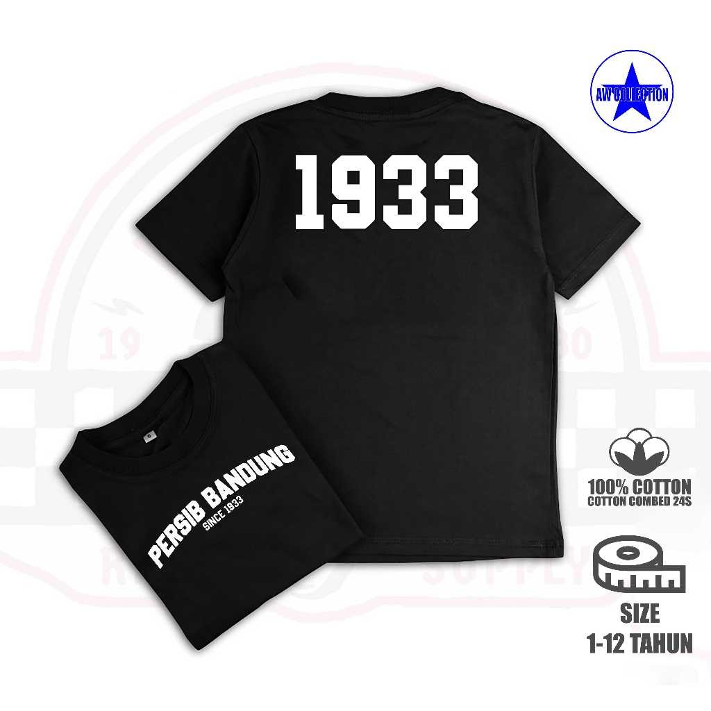 Kaos ANAK DAN DEWASA Kaos Suporter Bola PERSIB BANDUNG Bobotoh Viking PERSIB 1919 HitamCOTTON COMBED